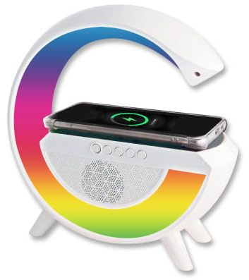 INOVALLEY Lampada LED stazione di ricarica e altoparlante wireless COLORIA
