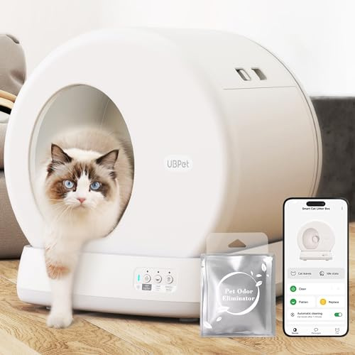 Litiere Chat Autonettoyante Litière Automatique, 10 Capteurs/élimination des Odeurs/Contrôle APP/Entrée Inférieure Litière Autonettoyante, Bac a Litiere pour Chat Electrique