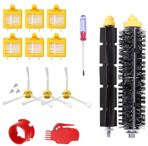 MIRTUX Kit de Recambios Compatible con Roomba serie 700 - Repuestos para Roomba 720, 750, 760, 765, 770, 775, 776, 780, 785, 790...(Todos los modelos) - Pack de Rodillos, Filtros, Cepillos Laterales