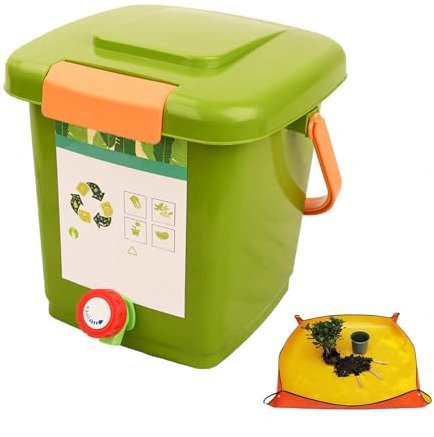 LFLIFENG Compostiera Domestica 8L/10L/15L/20L Compostiera Domestica Raccogli Il Compost Liquido Cestino Umido,Style1(8L)-2Set