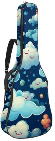 Tasche für Akustikgitarre, schöne Tasche für 40/41/42 Zoll Gitarre mit Zubehörfach, bunte Wolken, mehrfarbig, 42.9x16.9x4.7 in, Gitarrentasche