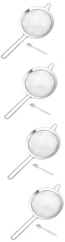 Ciieeo 4 Piezas Colador De Harina Agitador De Malla De Café Coladores y Coladores Cedazo Colador Chino De Malla Para Pasta De Jardín Silver Acero Inoxidable 304