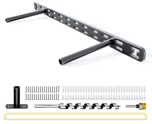 1pc Floating Shelf Bracket Heavy Duty,Decorative Floating Shelf Hardware Hidden Black Metal Fireplace Mantel Brackets (18X4X1.0 with Tools)
