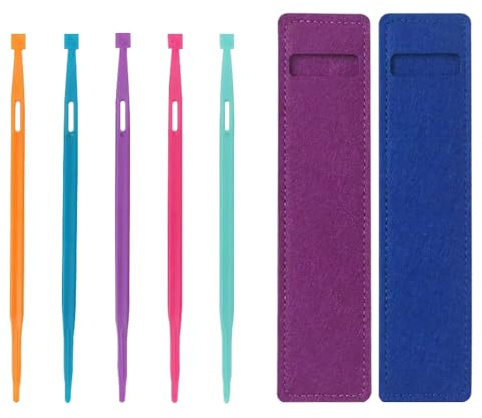 TRKETK 7 Piezas Herramientas de Costura con Bolsa Almacenamiento de Fieltro Material de Costura Portátil Plastico Versátil y Práctico Accesorios Para Proyectos De Manualidades