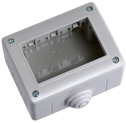 Scatola a montaggio esterno, 3 Moduli/posti, Compatibile con BTicino Matix, IP40 per interno, Grigio, Custodia, Contenitore da parete porta frutti, per interruttori/prese, con passacavi