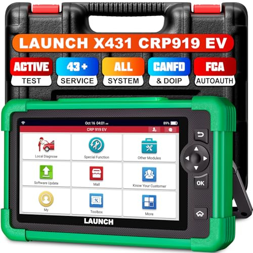 LAUNCH CRP919 EV OBD2 Diagnosis, Diagnóstico Avanzado de Todo el Sistema Bi-direccional Maquina Diagnosis Coche Vehículos Eléctricos & Nueva Energía, 43+ Reinicio, Codificación ECU Online