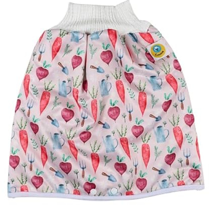 Lumina Windelrock - das Original, für Babys & Kinder ab 2,5 bis 6 Jahren | Stilvoller Auslaufschutz, Trainingshose & Überhose in der Nacht – Saugfähig & atmungsaktiv, waschbar, Größe 2, Funny Veggie