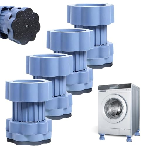 Piedini Antivibrazione Lavatrice, 4 Pezzi Piedini per Lavatrice, Piedini Lavatrice Antivibrazione, Set Tappetino Per Lavatrice, Tappeto Lavatrice Antivibrazione, per Lavatrici e Asciugatrici