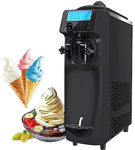 Soft Serve Ice Cream Maker with LCD Display for Home, Cafes, and Summer Snacks