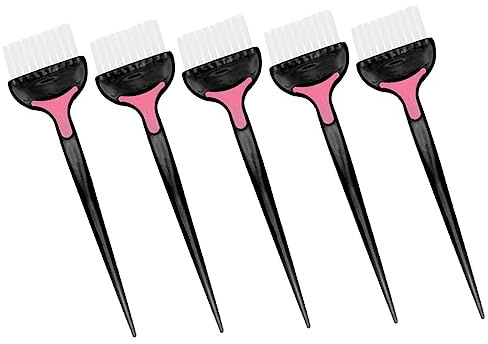 COLLBATH 5 Stück Haarfärbebürste aus ABS Schwarz Waschbar und Leicht zu Reinigen für Friseursalon und Selbstgemacht Haarfärbung