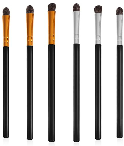MERRYHAPY 6 piezas Brochas para Sombra de Ojos con Pelo Suave de Alta Densidad y Mango de Plástico Pinceles Difuminadores para Maquillaje de Ojos Set Profesional para Mezcla y Detalle
