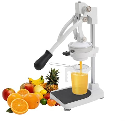 Manual Juicer & Heavy Duty Hand Press Juicer, Cast Iron Citrus Juicer Squeezer with Stable Base, Commercial Grade Manual Press for Orange Lemon Lime Grapefruit and Pomegranate, Easy to Clean and Use