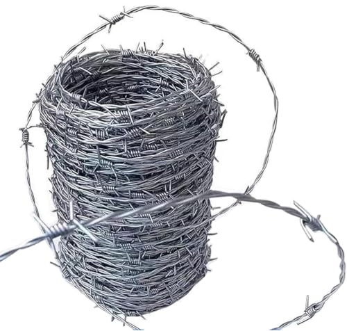 Rostfri vass tråd för hantverk, staket och djuravskräckande – perfekt för trädgårdsstaket, växtskydd, Stacheldrahtzaun för utomhusbruk
