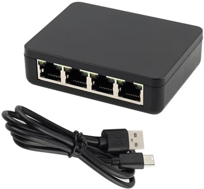 TOWARDSNAN 1 a 4 porte Gigabit Ethernet Splitter 1000Mbps RJ45 hub per il collegamento stabile di computer e sistemi di intrattenimento USB C Powered Splitter