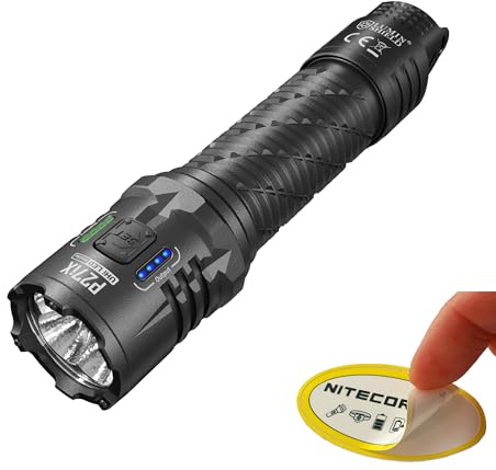 Nitecore P27iX - 5000 Lumen taktische LED-Taschenlampe, USB-C wiederaufladbar, benutzerdefinierte Doppelschalter-Steuerung, gemischter Flutstrahl, leistungsstarke EDC-Taschenlampe