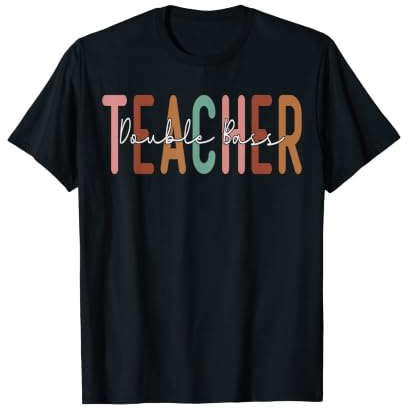 Contrebasse Teacher Retro Rack to School Women Vintage T-Shirt