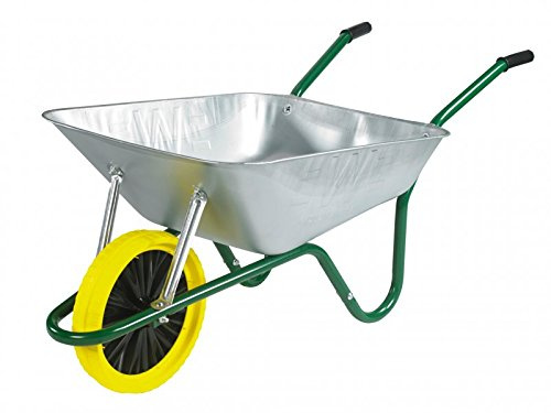 Walsall Wheelbarrow, Alloy Steel, Green, Pneumatic Wheel