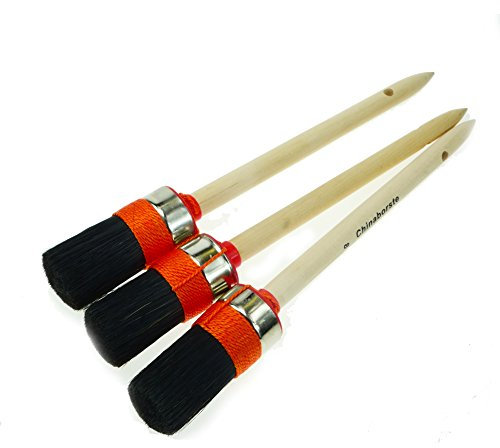 ROTIX-93714 3 Stück Maler Ringpinsel Ø 35 mm | Größe 8 | Rundpinsel Lackierpinselschwarze Borste