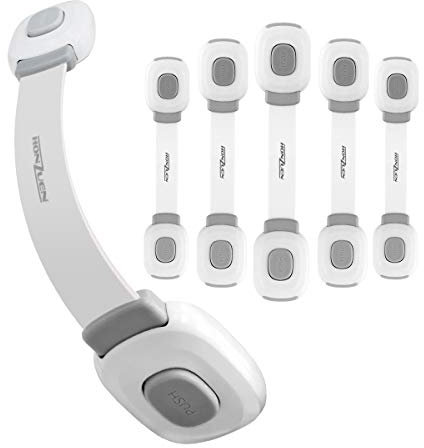 HONZUEN Kindersicherung Schrank Schranksicherung Baby, Schubladensicherung Kindersicherung Schubladen für Tür Schränke Kühlschrank und Schubladen mit Starker Kleber ohne Bohren, 6 Stück