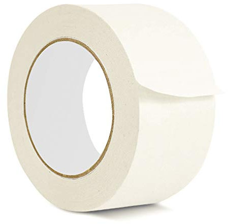 WooZuu Weiß Malerkrepp 1 Rollen, 50 mm x 50 m Kreppband für Malerarbeiten, Abklebeband zum Malen, Dekorieren, Beschriften, Renovierungen, Streichen