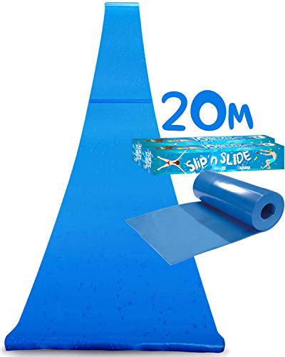 Offizielle XXXXXL Riesige Maxi Wasserrutschmatte | 20 Meter Wasserrutsche | Bauch Rutscher Premium Qualität | Slip'n Slide | Wasserspiel im Freien | Freiluftspiel | Schnellste Rutsche | 100% Spaß