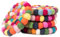 Redondo Posavasos de Bolas de Fieltro - Posavasos de Mesa 100% Lana Merina - Salvamanteles Absorbente para Bebidas - Grueso y Duradero Fieltro a Mano en Nepal por Woolygon - Multicolor - Juego de 5