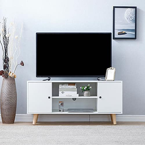 TV Cabinet Media Console Wood Simple TV Stands Entertainment Center Cable Box Gaming Consoles Modern Minimalist TV Unit Cabinet for Living Room Bedroom Office