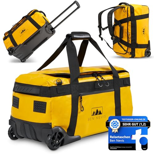 BEN NEVIS ORIGINAL 60L Reisetasche mit Rollen – XL Faltbare Reise- & Sporttasche, Wasserabweisend, Robust & Platzsparend