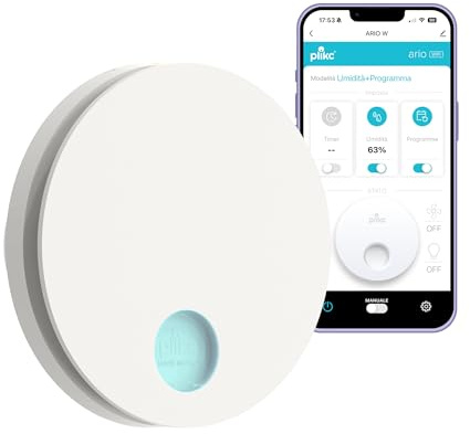 WiFi-Wandsauger mit axialer Absaugung der Serie Ario W mit Feuchtigkeitssensor und Timer - 100% Made in Italy (Durchmesser 90 cm, Weiß)