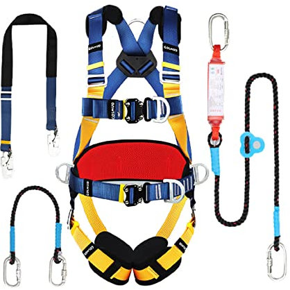 SwaYve Imbracatura Di Sicurezza per Lavori in Quota, Cintura Di Sicurezza Anticaduta a 5 Punti, Attrezzatura Di Protezione Anticaduta/a
