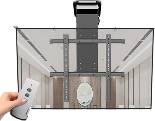 LNNW Supporto TV da soffitto motorizzato, supporto for sollevamento TV con telecomando e interruttore, staffa TV ribaltabile da 0-85°, for TV da 50-90 pollici Staffa TV universale Televisore LED/LCD