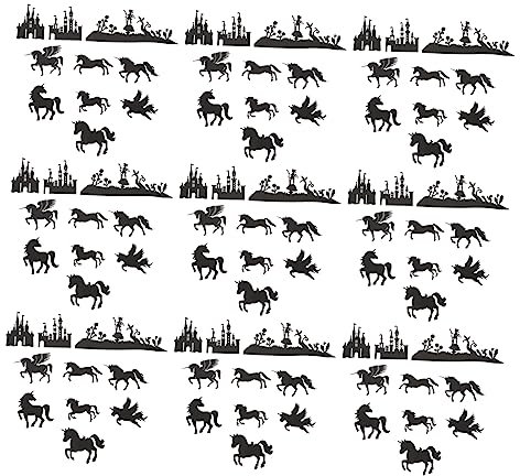 DECHOUS 60pcs Unicorn Cards Creative Card Diy Lantern Jar for Fairy Party Decorations
