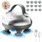 Euakee Kopfmassage Elektrisch, Kopfmassagegerät IPX7 Wasserdicht mit 12 Massageköpfen und 3 Massagemodi, Scalp Massager, Kopfhaut Massagebürste für Körperentspannung, Tiefenreinigung (Silbrig)