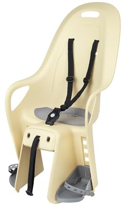 POLISPORT 8408300003 - Silla Trasera KOARI para Bicicleta con Ruedas de 26'' a 29'' Apta para niños con Peso máximo de 22kg con Anclaje en el portaequipajes MIK-HD en Color Amarillo Moon/Gris