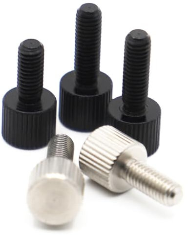 M2 M2.5 M3 M4 M5 M6 Rändelschrauben aus 304 Edelstahl, schwarzer Stahl, glatt, metrisch, Rändelkopf, manuelle Einstellschrauben(Black Carbon Steel,20MM_M3 5PCS)