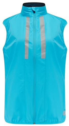Time To Run Gilet Veste de Course a Pied Sans Manche Pour Femme Avec Poches - Légère Coupe-Vent Respirant - Idéal Pour L'exercice et Le Jogging - de M Atoll Bleu