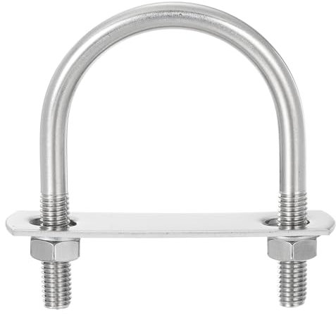 sourcing map Runde U-Bolzen Bolzenanker U-Bügel, 4 Sets, 48 mm Innenbreite 75 mm Länge, M8 Gewindebolzen 304 Edelstahl, U-Klemmschraube mit Muttern und Platten, für Bootsanhänger