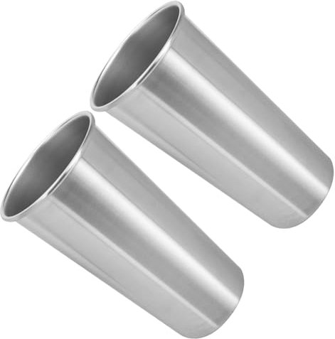Hoement Edelstahl Trinkbecher 600ml Bierkrug Rutschfest Ohne Griff Für Zuhause Und Outdoor Glatte Metalloberfläche Bruchsicher