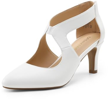 DREAM PAIRS Escarpins Femme Bout Pointu Talon Kitten Chaussures Élégantes Talons Confortables Fermeture Éclair Arrière Antidérapant Soirée Bureau Mariage