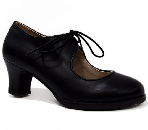 El Rocio desde 1980 Zapatado de Flamenco de Doble Suela y Cordones (Negro, Sistema Tallas Calzado EU, Adulto, Mujer, Números, Mediano, 36)