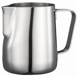 WENYOG Pot à Lait Crémier à Lait en Acier Inoxydable, Tasse à café, pichet à Latte, Expresso, Cappuccino, mousseur à Vapeur, pichet d'art(350ml)