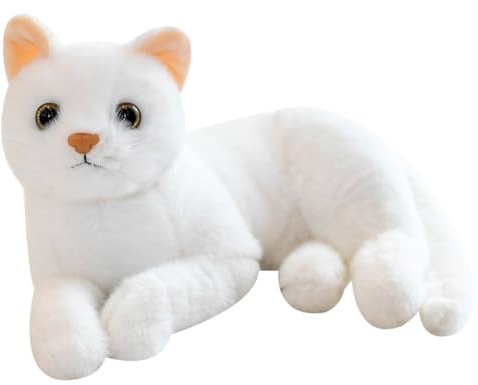 GVMJHYK Gato de Peluche, Juguete de Peluche Gato Realista, Realista Animal Siamés Juguetes de PE-luche Naranja Tabby Animal PE-luches Muñeca de Juguete Regalo para Niños-30cm