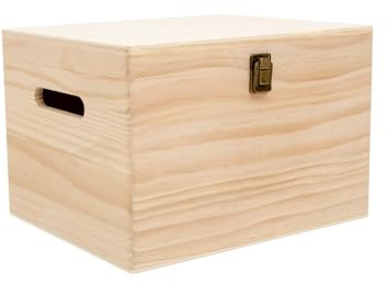 LG ARTS & CRAFTS SINCE 1997 Caja de Madera - Estilo Artesanal, Modelo Clásico, 30x25x20cm - Caja para Casa, Oficina o Regalo.