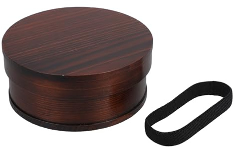 Garneck Boîte à Lunch Bento Japonaise Ronde 14,8 x 6 Cm En Bois Naturel, Réutilisable, Pour Adultes, Repas En Plein Air Et Déjeuner Extérieur