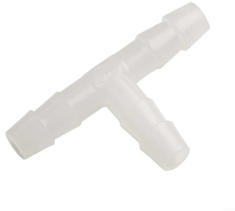 PE-T-Stecker für Aquarium-Luftschläuche, 4 mm, 5 mm, 6 mm, 8 mm, kompatibel mit Silikonschläuchen von 3–10 mm (4 mm), Weiß, 10 Stück