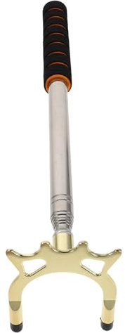 Toyvian Pont Télescopique pour Table de Billard en Acier Inoxydable, Bâton de Repos Amovible Orange, Accessoire Pratique pour Billard et Snooker, Fourche Haute Détachable et Boîte de Rangement