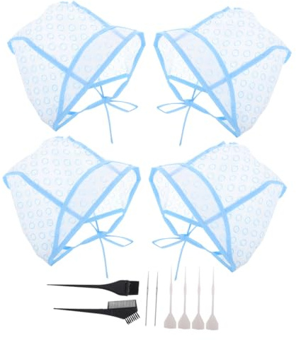 BELLIFFY Cuffia per Tintura Chioma 12 Pezzi per Meches Regolabile con Fori in Pvc e Metallo Facilità D'uso con Ago Uncinetto Accessorio Essenziale per Uso Domestico e Salone