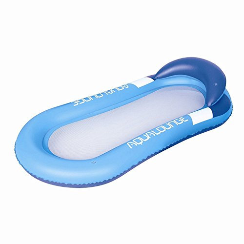 Towinle Luftmatratze Wasserhängematte Perfekte Badehängematte mit Kopfteil Aqua Lounge Aufblasbare Schwimmbad Matratze