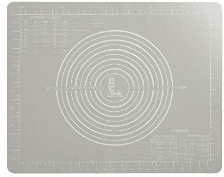 SUPER KITCHEN Tapete de Antiadherente para Amasar, Tapete de Silicona para Hornear, Estera de Antideslizante Pastelería, Tapete para Fondant, Pasta, Galletas, Pizza, Pan, Torta (50 x 40 cm, Gris)