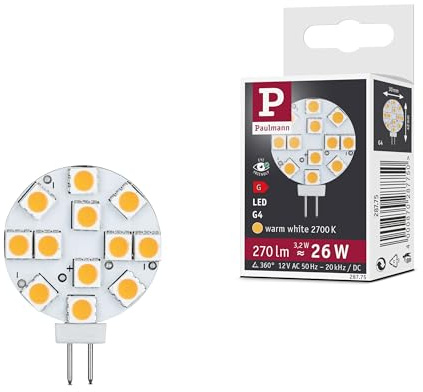 Paulmann 28775 LED Lampe Stiftsockel G4 12V 270lm 3,2W 2700K Weiß Lampen Leuchtmittel
